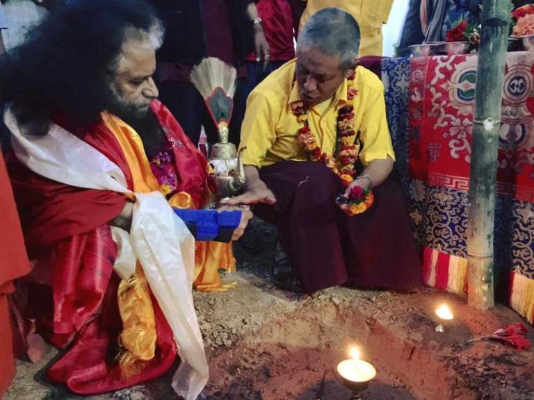 Pujya-Swamiji-Lays-First-Bricks-for-Temple-in-Nepal-14