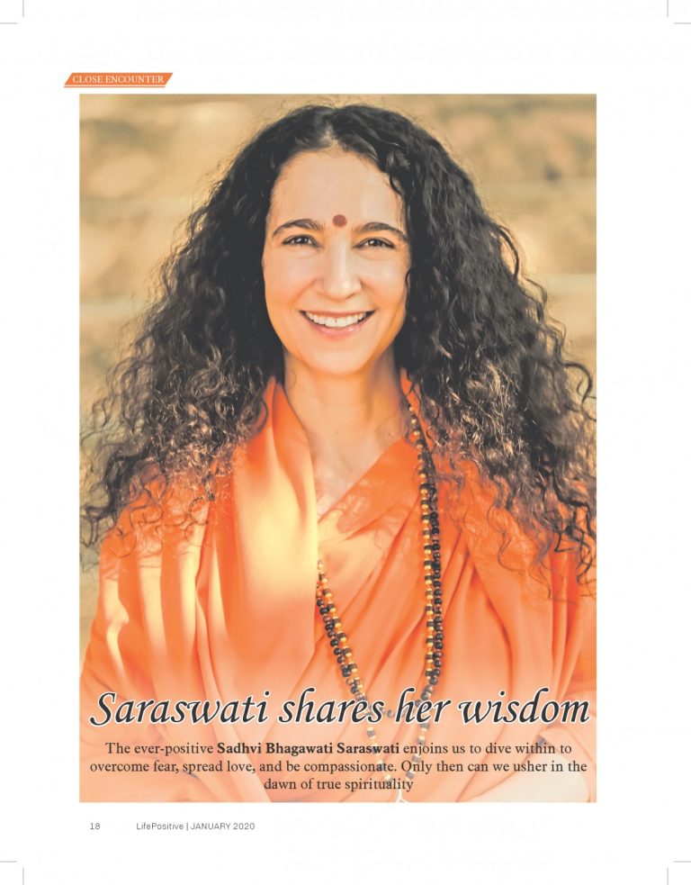 “Saraswati shares her wisdom”, LifePositive Magazine - Page 1